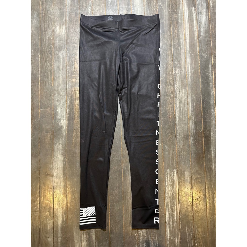 Norwich Fitness Center Womens Black Athletic Leggings Graphic Gym Tights